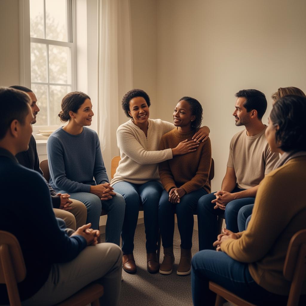 Peer support group meeting